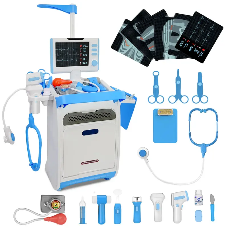 Talgic Doctor Kit for 3-5, Pretend Doctor Play Set with Cart, Stethoscope and Thermometer, Doctor Kit for Kids 6-8, Role Play...