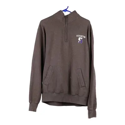 Scranton Champion College 1/4 Zip - Large Grey Cotton Blend