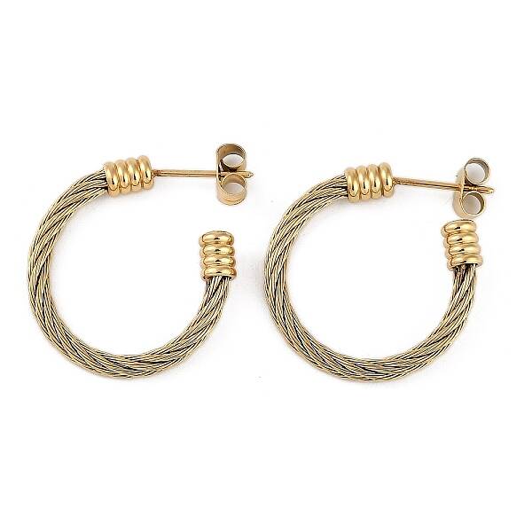 Ion Plating(IP) 304 Stainless Steel Twist Stud Earrings for Women