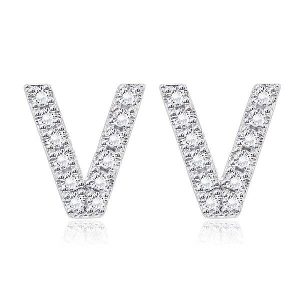 Brass Cubic Zirconia Stud Earrings
