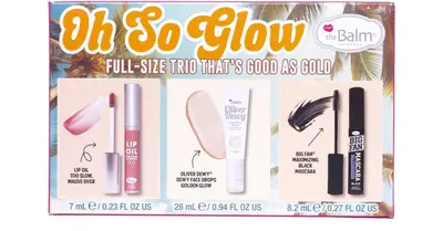 theBalm Holiday Trio Box Set gift box for a perfect look Over lip oil 7 ml + liquid highlighter 28 ml + mascara 8.2 ml