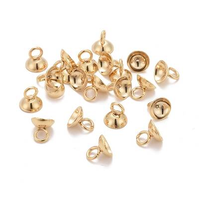 201 Stainless Steel Bead Cap Pendant Bails