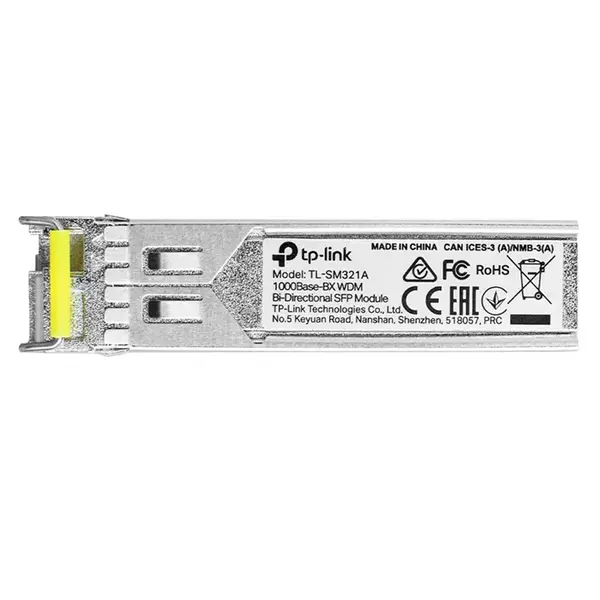 TL-SM321A TP-LINK 1Gb/s 1000Base-BX WDM BiDi Single-Mode Fibre 1550nm-TX/1310nm-RX 10km LC Connector SFP Transceiver Module