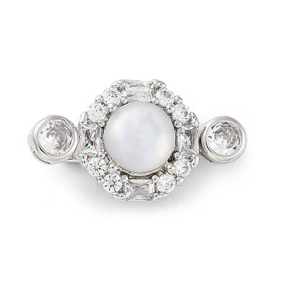 Brass Micro Pave Clear Cubic Zirconia Box Clasps
