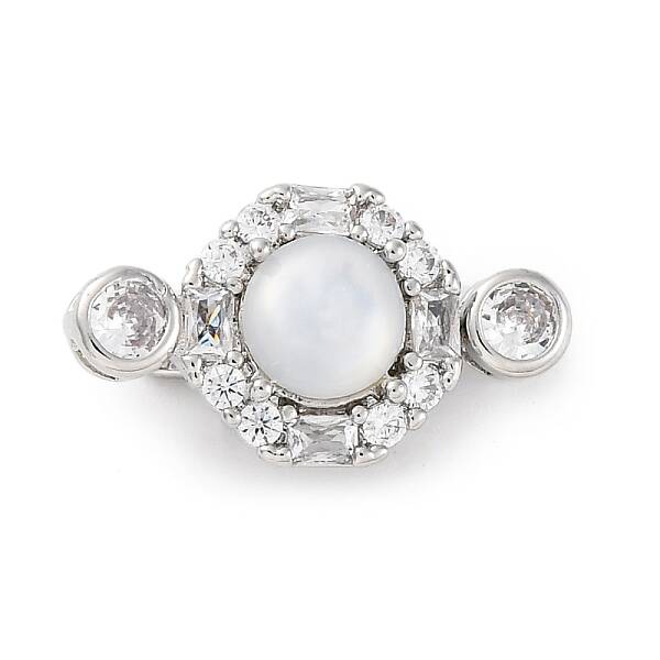 Brass Micro Pave Clear Cubic Zirconia Box Clasps