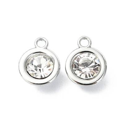 Rack Plating Alloy Rhinestone Charms