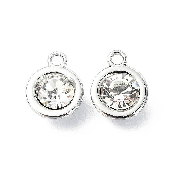 Rack Plating Alloy Rhinestone Charms