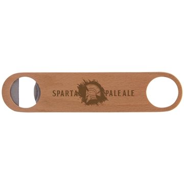100 Custom Wood Paddle Bottle Opener - Beechwood & Stainless Steel