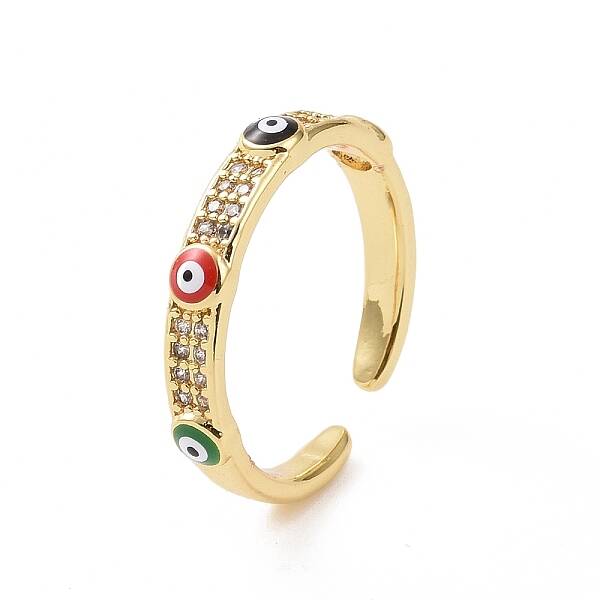 Brass Micro Pave Cubic Zirconia Open Rings