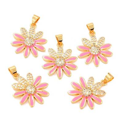 Real 18K Gold Plated Brass Micro Pave Cubic Zirconia Pendants