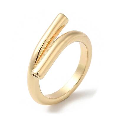 Brass Wire Wrap Cuff Ring for Women