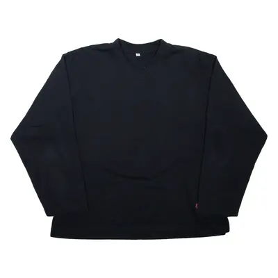 Sweatshirt Black V-Neck Mens L