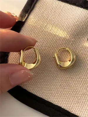 Women's Elegant Geometric Design Hoop Earrings for Summer, All-match Trendy Hoop Earrings, Fashionable Jewelry for Women for ...