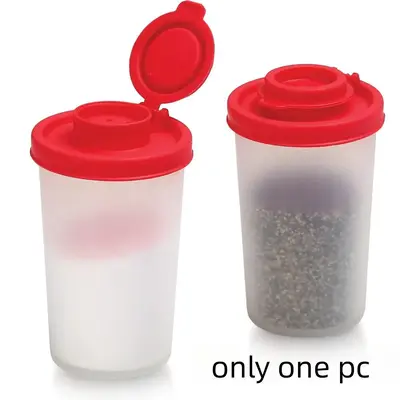 Salt Shaker, 1 Count Clear Seasoning Jar with Lid, Spice Storage Container for Home Kitchen Outdoor Camping, Kitchen Utensi...