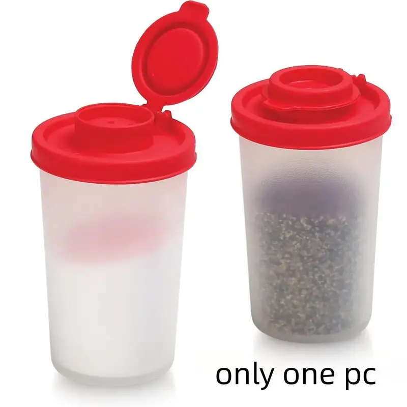 Salt Shaker, 1 Count Clear Seasoning Jar with Lid, Spice Storage Container for Home Kitchen Outdoor Camping, Kitchen Utensi...