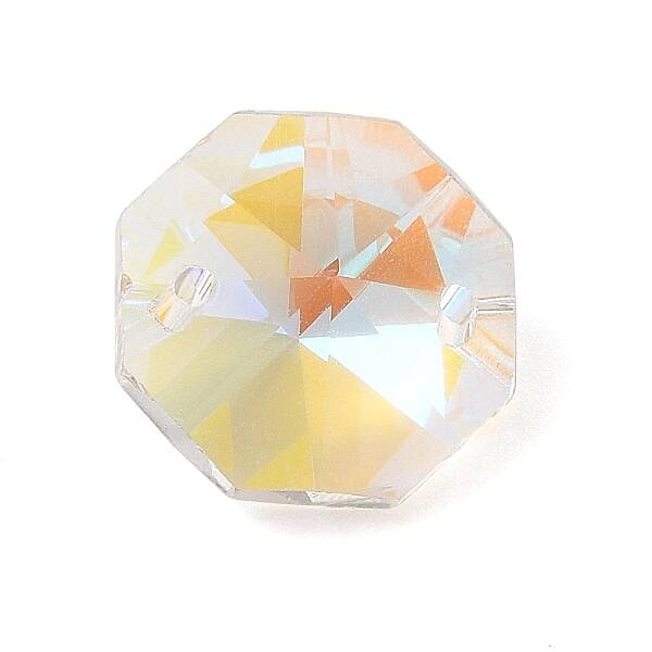 Electroplated Glass Rhinestone Connector Charms