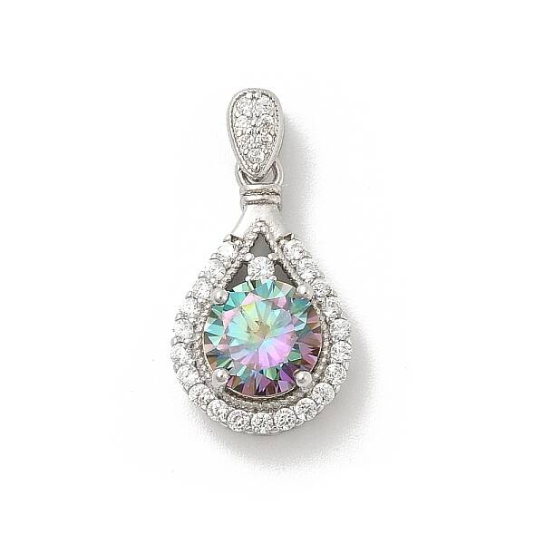 925 Sterling Silver Micro Pave Clear Cubic Zirconia Charms