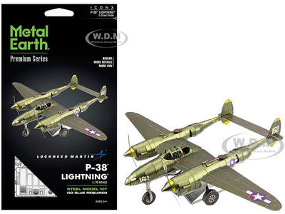 Model Kit Lockheed Martin P-38 Lightning Fighter Aircraft #162 United States Army Air Forces (Challenging Difficulty) Model...
