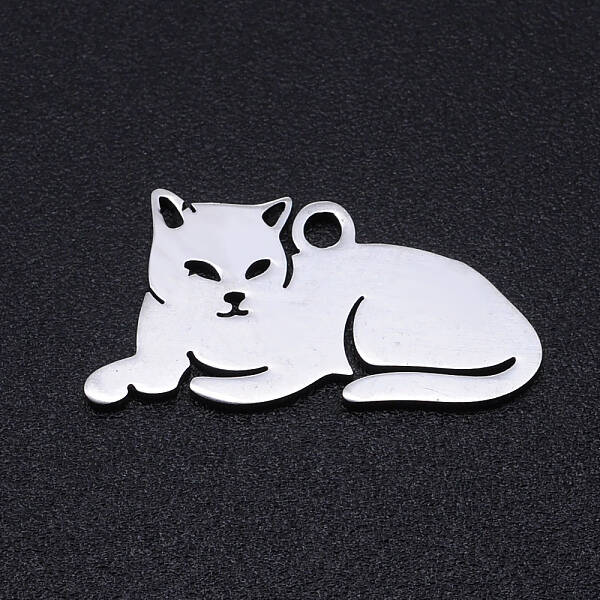 Non-Tarnish 304 Stainless Steel Kitten Pendants
