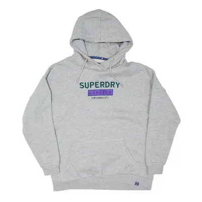 SUPERDRY Limited Sportswear Relaxed Fit Hoodie Grey Pullover Womens UK 12