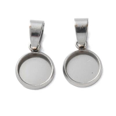 304 Stainless Steel Pendant Cabochon Settings