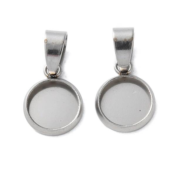 304 Stainless Steel Pendant Cabochon Settings