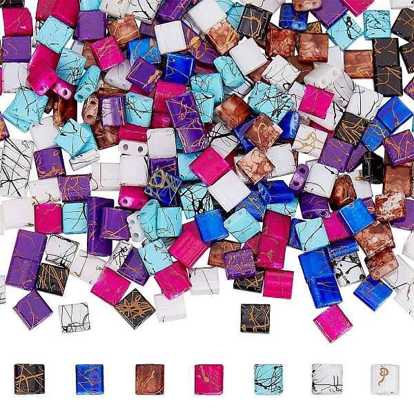320Pcs 8 Style 2-Hole Glass Seed Beads