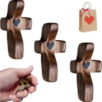 3Pcs Wooden Cross Decorations - Multi-functional Spiritual Symbols for Home & Office，Easter Basket Essentials Cross Fidget ...