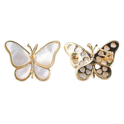 White Shell Butterfly Badge