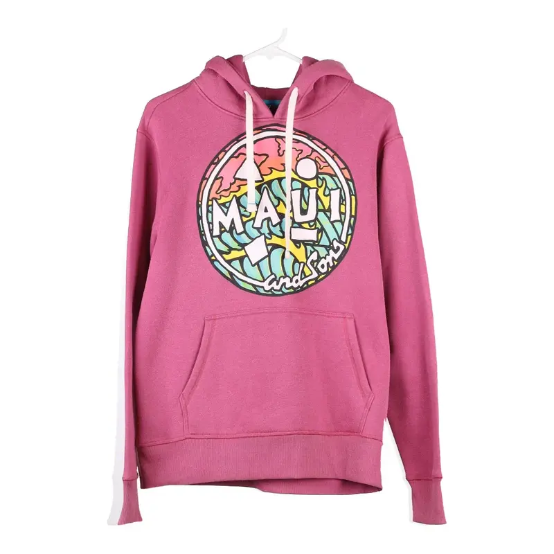 Maui Hoodie - Large Pink Cotton Blend