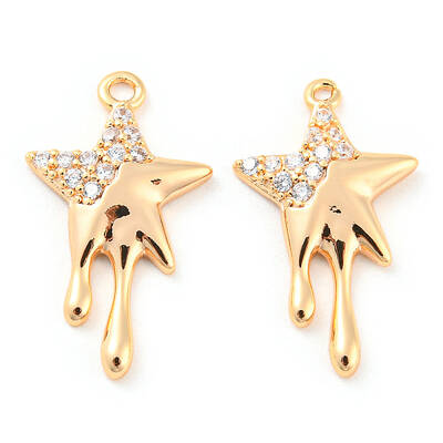 Brass Micro Pave Cubic Zirconia Pendants