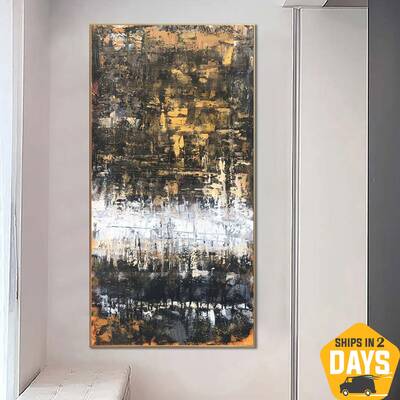 Large Abstract Original Oil Painting on Canvas Large Abstract Original Oil Painting on Canvas Black White Bedroom Decor | IMP...