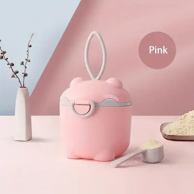 Portable Milk Powder Container with Spoon, Cute Cartoon Design Milk Powder Storage Box, Formula Dispenser for Outdoor Travel,...
