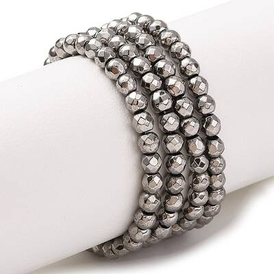 Electroplate Non-magnetic Synthetic Hematite Beads Strands