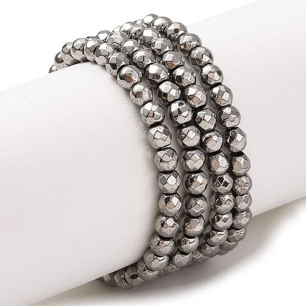 Electroplate Non-magnetic Synthetic Hematite Beads Strands