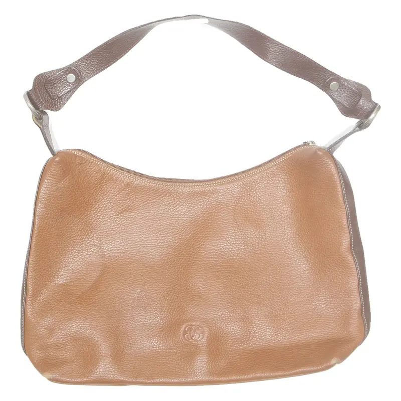 GRUPO VERTICE Womens Shoulder Bag Brown Leather