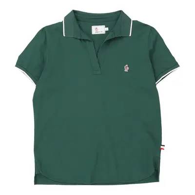 Moncler Polo Shirt - Large Green Polyester | Size: large