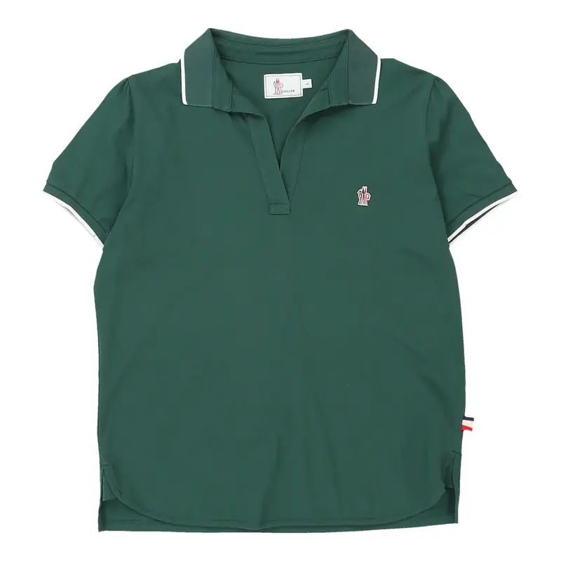 Moncler Polo Shirt - Large Green Polyester | Size: large