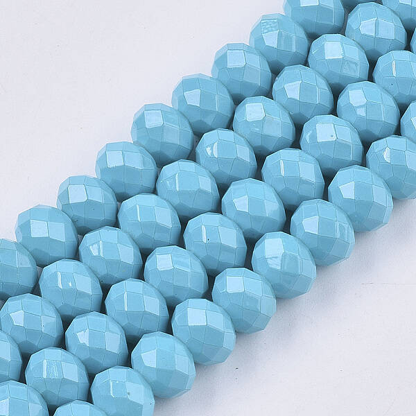 Opaque Spray Painted Glass Beads Strands