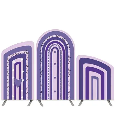 Aperturee Boho Rainbow Theme Purple Love Arch Backdrop Kit | Custom Chiara Arched Covers | Chiara Arch Backdrop Diy | Round A...