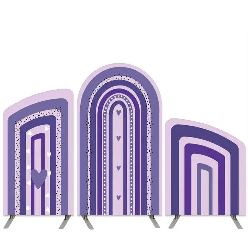 Aperturee Boho Rainbow Theme Purple Love Arch Backdrop Kit | Custom Chiara Arched Covers | Chiara Arch Backdrop Diy | Round A...