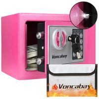​Voncabay Steel Mini Safe Box (9x6.6x6.5in) - Fits Anywhere! Favorite Mini Vault! Fireproof Bag (5x8in) Included - Perfect ...