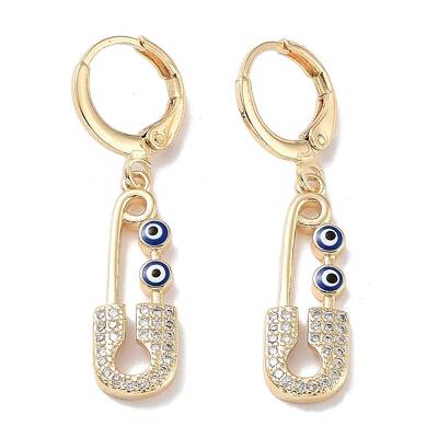 Real 18K Gold Plated Brass Dangle Leverback Earrings