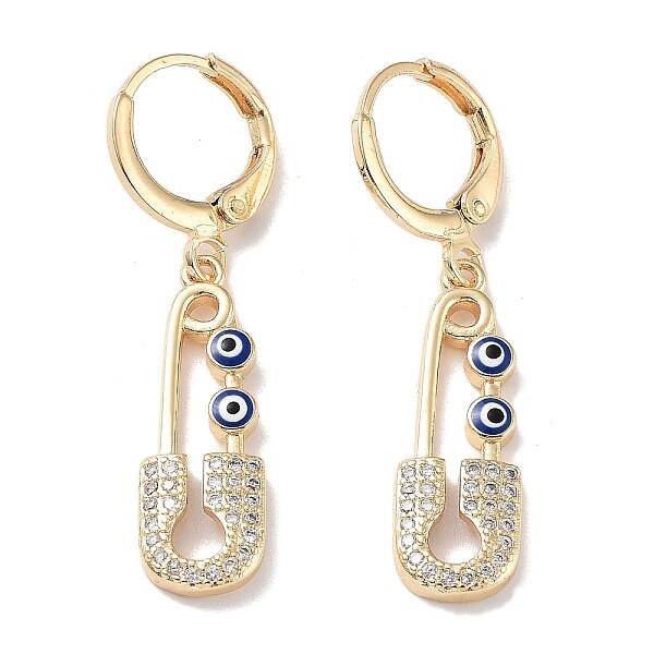 Real 18K Gold Plated Brass Dangle Leverback Earrings