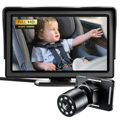 Car Mirror, Car Monitor 4.3'' HD Display with Night Vision Feature,  Rear Facing with Wide Clear View, BlackFriday, Christmas...
