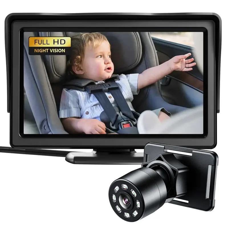 Car Mirror, Car Monitor 4.3'' HD Display with Night Vision Feature,  Rear Facing with Wide Clear View, BlackFriday, Christmas...