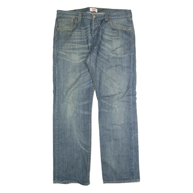 LEVI'S 501 Jeans Mens Blue Regular Straight Stone Wash W36 L32