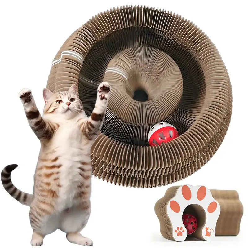 Cat Toys Magic Organ Cat Scraper Magic Organ Cat Toys Foldable Accordion Cat Toys With Ball Interactive Psychophysical Exerci...