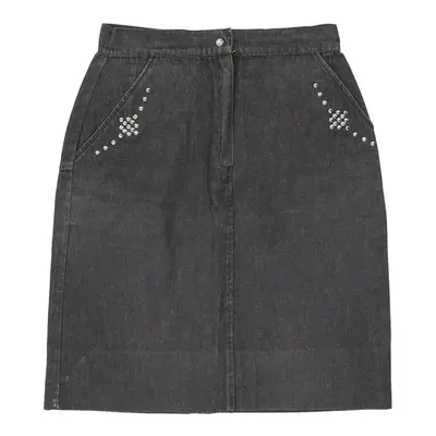 Container Mini Denim Skirt - 30W UK 10 Grey Cotton