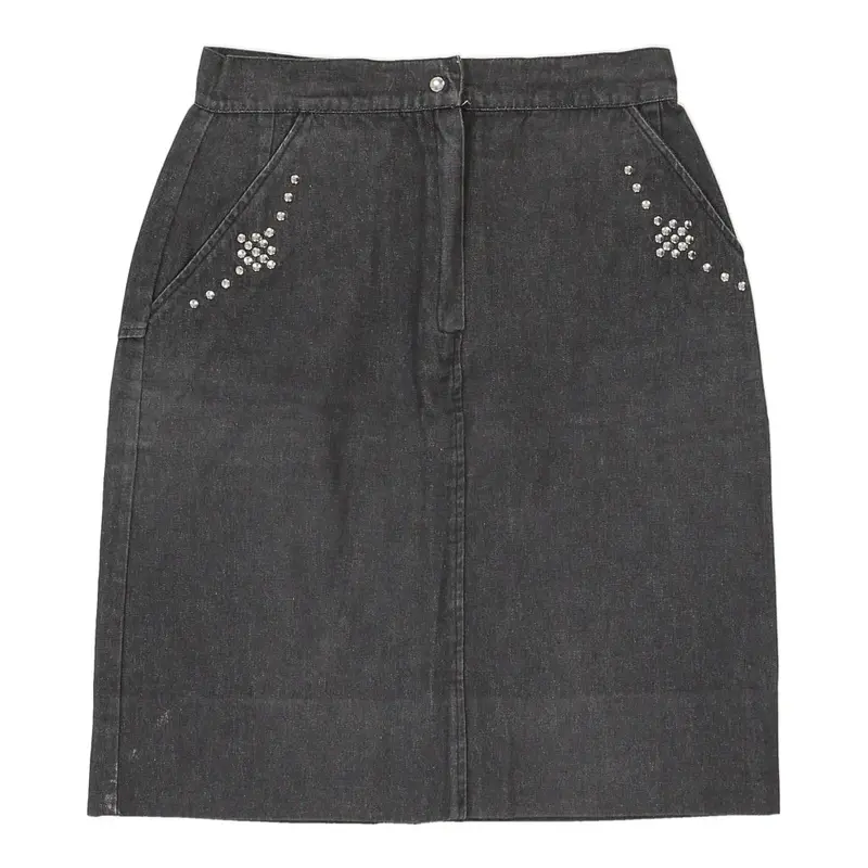 Container Mini Denim Skirt - 30W UK 10 Grey Cotton
